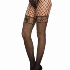 Dreamgirl New Items Multi-Patterned Fishnet & Lace Pantyhose