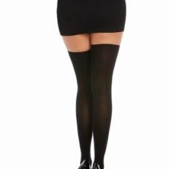 Dreamgirl New Items Opaque Knitted Thigh High Stockings With Criss-Cross Detail