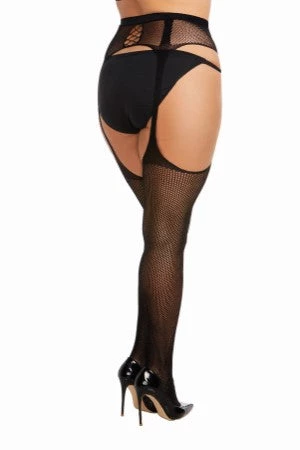 Dreamgirl Plus Size Hosiery Plus Fishnet Suspender Garter Pantyhose 2 Dreamgirl Plus Size Hosiery Plus Fishnet Suspender Garter Pantyhose