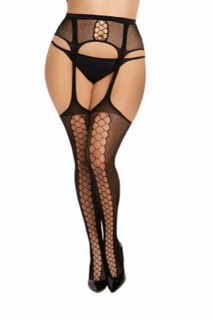 Dreamgirl Plus Size Hosiery Plus Fishnet Suspender Garter Pantyhose 1 Dreamgirl Plus Size Hosiery Plus Fishnet Suspender Garter Pantyhose