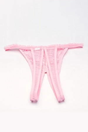 Shirley Of Hollywood Pink Scalloped Crotchless Thong 2 Shirley Of Hollywood Pink Scalloped Crotchless Thong