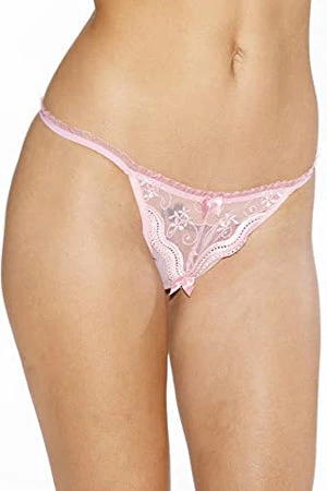 Shirley Of Hollywood Pink Scalloped Crotchless Thong 1 Shirley Of Hollywood Pink Scalloped Crotchless Thong
