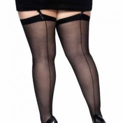Leg Avenue Plus Sheer Backseam Diva Stockings