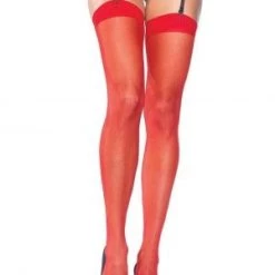 Leg Avenue Red Sheer Thigh High Stockings