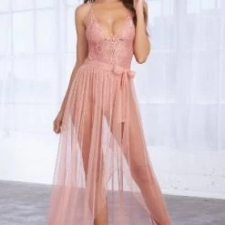 Dreamgirl Teddies Mosaic Lace Teddy & Sheer Skirt