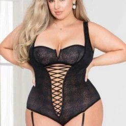 Seven 'til Midnight Plus Black Lace Teddy