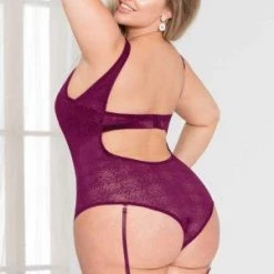 Seven 'til Midnight Plus Mulberry Lace Teddy Clearance