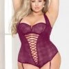 Seven 'til Midnight Plus Mulberry Lace Teddy Clearance