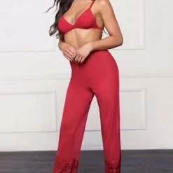 Seven 'til Midnight Lace And Mesh Bra And Pant Set