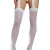 Dreamgirl Sheer Garter Belt White Pantyhose Hosiery