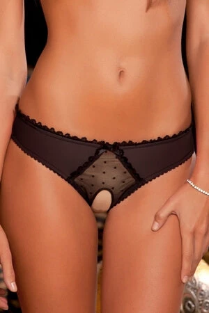 Rene Rofe Black Crotchless Frills Panty 1 Rene Rofe Black Crotchless Frills Panty