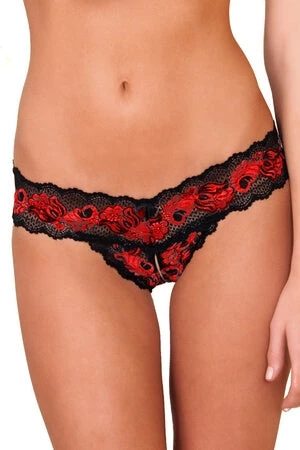 LingerieDiva Red Crotchless Lace V-Thong 1 LingerieDiva Red Crotchless Lace V-Thong