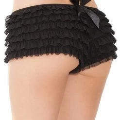 Coquette Black Ruffle Shorts W/ Back Bow Detail Best Gifts Under $25