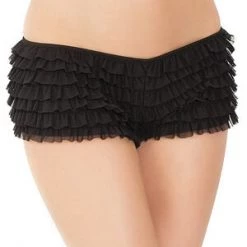 Coquette Black Ruffle Shorts W/ Back Bow Detail Best Gifts Under $25
