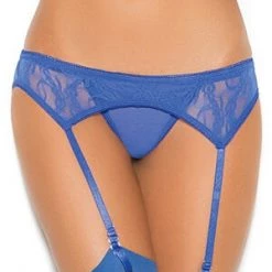 Elegant Moments Royal Lace Garter Belt & Thong Garters