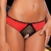 Rene Rofe Red Crotchless Frills Panty