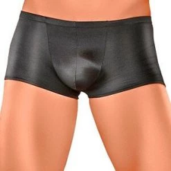 Male Power Black Smooth Satin Pouch Brief Men's