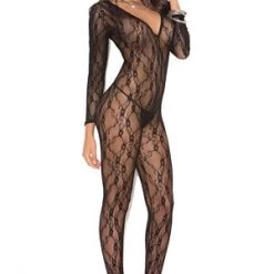Elegant Moments Trending Sellers Sexy Deep V Lace Body Stocking