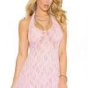 Elegant Moments Baby Pink Lace Mini Dress Chemises