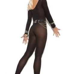 Elegant Moments Crotchless Sleek Opaque Body Stocking