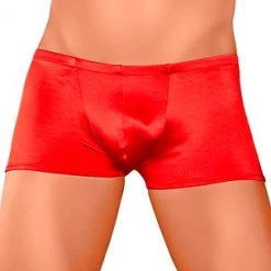 Male Power Men's Red Smooth Satin Pouch Brief