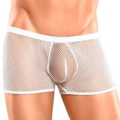 Male Power White See Through Mesh Stretch Short Men's