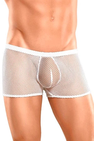 Male Power White See Through Mesh Stretch Short Men's 1 Male Power White See Through Mesh Stretch Short Men's