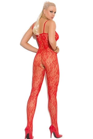 Elegant Moments Red Lace Open Crotch Bodystocking 2 Elegant Moments Red Lace Open Crotch Bodystocking