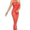 Elegant Moments Red Lace Open Crotch Bodystocking