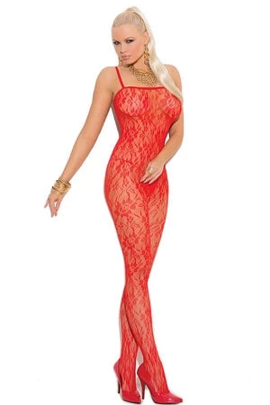 Elegant Moments Red Lace Open Crotch Bodystocking 1 Elegant Moments Red Lace Open Crotch Bodystocking