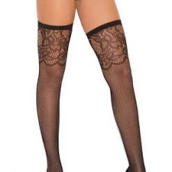 Elegant Moments Queen Scrolled Lace Thigh Hi Plus Size Hosiery