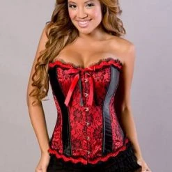 Velvet Kitten Clearance Satin Lace Panel Pleated Ribbon Corset 8 Velvet Kitten Clearance Satin Lace Panel Pleated Ribbon Corset