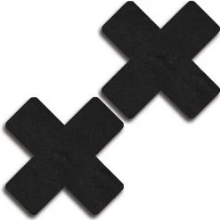 ICollection Black Leather Cross Pasties