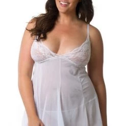 Velvet Kitten Plus White Simple Pleasure Babydoll 7 Velvet Kitten Plus White Simple Pleasure Babydoll