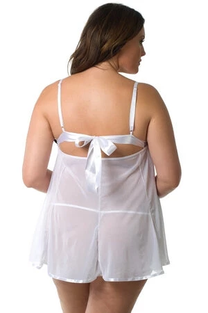 Velvet Kitten Plus White Simple Pleasure Babydoll 5 Velvet Kitten Plus White Simple Pleasure Babydoll