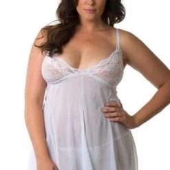 Velvet Kitten Plus White Simple Pleasure Babydoll