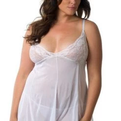 Velvet Kitten Plus White Simple Pleasure Babydoll