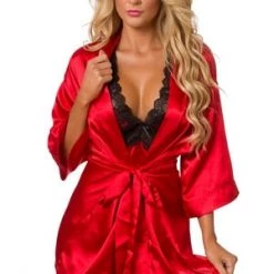 Velvet Kitten Red Midnight Romance Robe Set