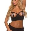 Velvet Kitten Clearance Crotchless Glitter Bow Cami Set