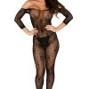 Velvet Kitten Clearance Off The Shoulder Bow Bodystocking