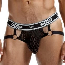 Male Power Black Peep Show Jock Ring Men's
