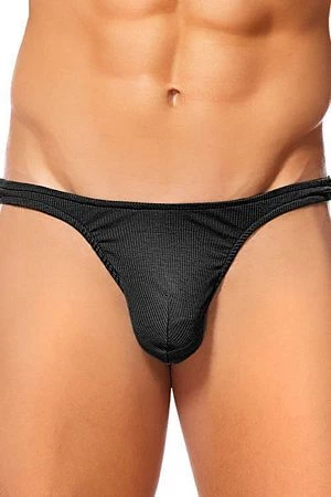 Male Power Men's Black Cotton Rib Bong Thong 1 Male Power Men's Black Cotton Rib Bong Thong