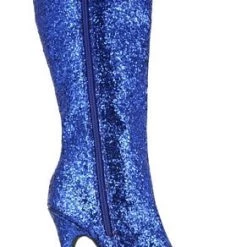 Ellie Shoes Clearance Blue 4 Inch Glitter Boot