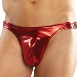Male Power Men's Shiny Red Bong Thong