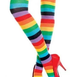 Music Legs Opaque Rainbow Thigh High Hosiery