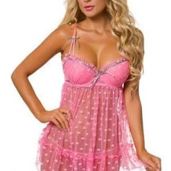 Velvet Kitten Trending Sellers Pink Trend Spotting Babydoll Set
