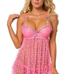 Velvet Kitten Trending Sellers Pink Trend Spotting Babydoll Set