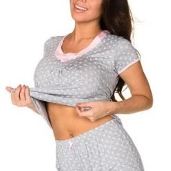 Velvet Kitten Lingerie Grey Simply Me Short Set