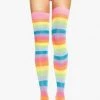 Leg Avenue Hosiery Acrylic Neon Rainbow Thigh Highs