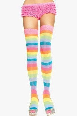 Leg Avenue Hosiery Acrylic Neon Rainbow Thigh Highs 1 Leg Avenue Hosiery Acrylic Neon Rainbow Thigh Highs